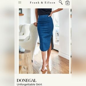 Frank & Eileen Donegal Denim slit skirt